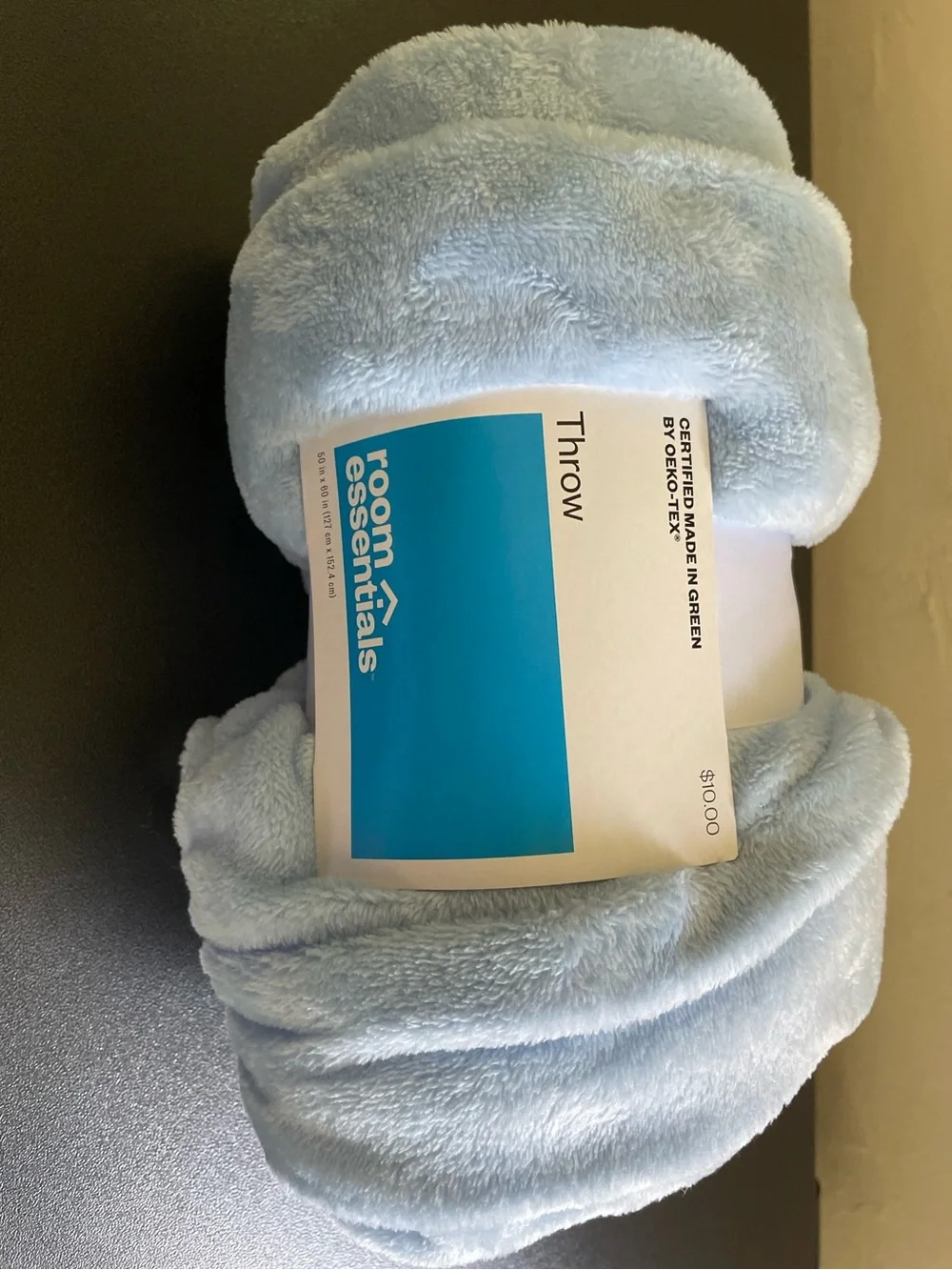 Room Essentials Soft Blue Plush Throw Blanket 50” x 80